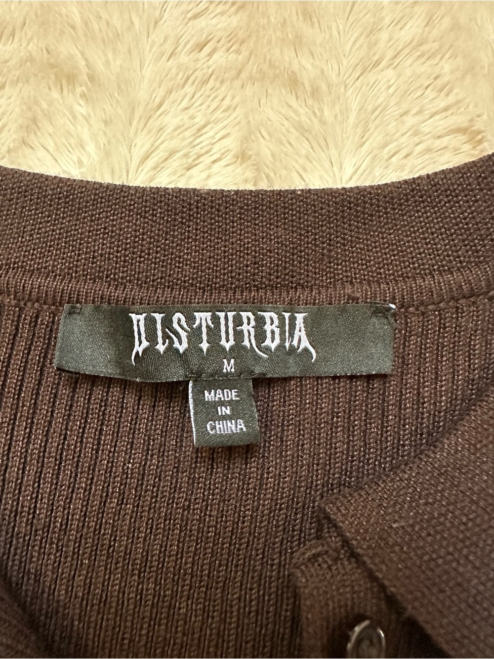 Disturbia Cybele Embroidered Button Up Ribbed Knit Cardigan - Picture 2 of 4